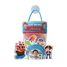 innovativeKids Soft Shapes 浴室貼貼樂海盜 玩水戲水洗澡玩具 20片組, 1個, 浴室貼貼樂海盜(20片組)