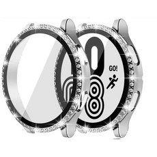 [마오르] 호환용 삼성 갤럭시워치7 40mm풀커버 큐빅 케이스 강화필름pc, 투명