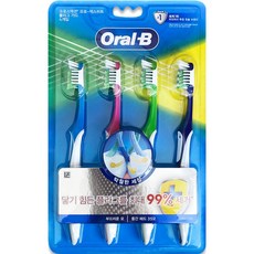 오랄비 크로스액션 35모 항균케어칫솔 4입, 4개입, 1개