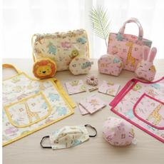 패브릭가게 면혼방원단 동물친구들 2컬러, 핑크