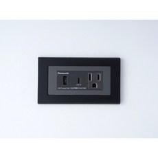 Panasonic國際牌 GLATIMA 鋅合金曜黑框 Type-C+USB充電插座面板 灰色, 1個, typeC+USB加插座（灰
