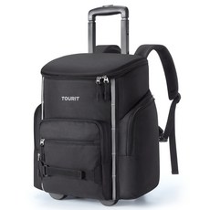 TOURIT 대용량 쿨러백 보온보냉 백팩 캠핑 아이스박스, 001블랙, 22L