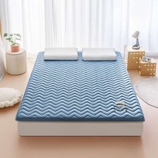 라텍스 부드러운 토퍼 패드 요매트 바닥요, 90-200cm, 블루 슬래시 약 5cm