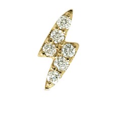 라크앤베리 라이트닝 14K 옐로 골드 스트라이크 다이아몬드 스터드 이어링