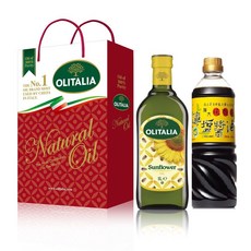奧利塔 精選禮盒 葵花油 醬油, 1個, 頂級葵花油1000ml+醬油710ml