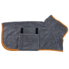 애견 극세사 목욕 가운 강아지 고양이 수건 WI084DG, 차콜, 2개