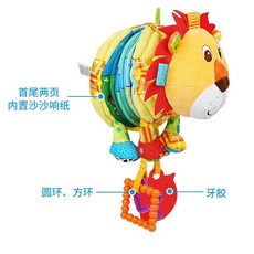jollybaby兒童布書A5P立體動物造型觸摸書，帶響紙撕不爛玩具，獨角獸/狐狸/奶牛/獅子動物, 獅子』