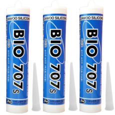 퀵마켓 욕실용 실리콘 바이오 707(노즐 포함 안전포장) 반투명, 3개