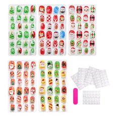 FsGrg 네일칩 젤과 네일 파일이 포함되어 있습니다 5종 세트 120매입 어린이 붙이는 손톱 가짜 손톱 작은 손톱용 네일 데코레이션 네일 제품 DIY 접착형 떼어낼 수 있음 (