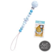Kelly's World 矽膠奶嘴鏈, 熊熊好朋友－藍, 1個