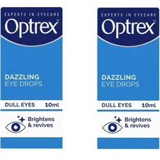 칙칙한 눈을 위한 Optrex Brightening Eye Drops 10ml - 눈을 밝게 하고 활력을 되찾아줍니다 - 2팩 - 영국 직배송, 2개
