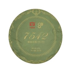 大益 7542 普洱生茶 357克 80週年紀念版, 1個, 片
