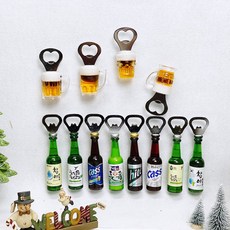 맥주잔 자석 오프너 병따개 냉장고 자석 메모 인테리어 소품 디자인 아이디어 상품, 장수막걸리
