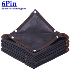 40~90 음영 처리된 검정색 HDPE 자외선 차단 차양 그물 전망대 대피소 야외 퍼걸러 태양 커버 농업 온실, CHINA, 3mx10m, 6 Pin Net