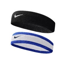 나이키 스우시 클래식 헤어밴드 2P, 1세트, 블랙+블루그레이혼합