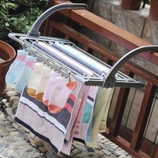 발코니 빨래건조대 창틀형 수건 양말 옷걸이 소형 공간절약 실외 스테인리스, 상세페이지 참조