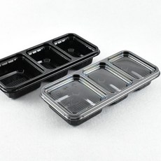 블랙3칸소스용기 사각3칸반찬용기 DAP-103S 120세트, 1개, 120개