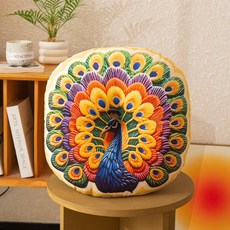 10묶음 원형대방석 대쿠션 인테리어 푹신한 두꺼운 좌식 원형 쿠션 방석, 피콕 스프루스 10개