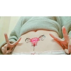 섹시 코스프레 음문 헤나 복부 허리 가슴 타투 문신 스티커, B10p, 1개