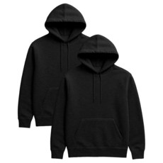 Andrew Scott 면 후드 부드러운 미드웨이트 플리스 풀오버 후드 스웨트셔츠 남성용 - 멀티 팩 2팩 - 블랙 XXL