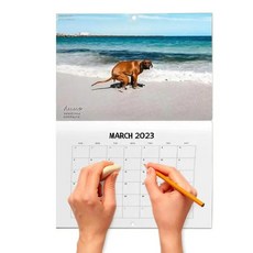 개 똥 달력 재미 있은 2023 개 달력 광택 벽 달력 친구 가족 이웃 동료 친척을위한 선물, 보여진 바와 같이