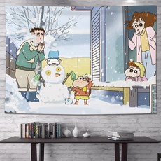 짱구는못말려 만화 캐릭터 태피스트리 배경 천 패브릭 벽 장식 홈 카페 인테리어 소품 그림 포스터, AY
