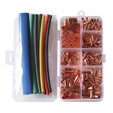 라인테크 황동 전선 압착 슬리브 7종 250p 수축튜브포함 전선연결 구리슬리브, 250개