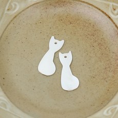 [펠트친구] 자개장식 - 고양이(2개)[1135]