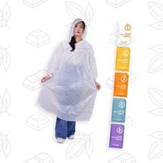 판초 우의 투명 비닐 후드 일회용 레인코트 야외 캠핑 등산 낚시 휴대용 비옷, 1개, 상세페이지 참조