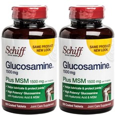 Schiff MSM葡萄糖胺膜衣錠 1500mg, 2罐, 150顆