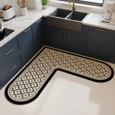 빨아쓰는 주방 부엌 싱크대 ㄱ자 L자형 바닥 매트 규조토 발매트, C3
