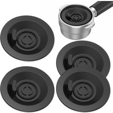Larrel 4Pcs 에스프레소 백플러시 클리닝 디스크 머신 호환 54mm 블랙 실용 실리콘 블드 필터