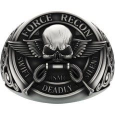 USMC Force Recon 밀리터리 반지 스털링 실버 925 날렵하고 조용하며 치명적인 해골 디자인 켈트 패턴 밴드, USMC Force Recon 밀리터리 반지, 스털링