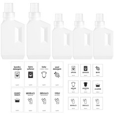 뉴앤룩 세제 리필용기 1Lx2개 600ml3개 + 방수라벨 17종, 화이트, 1세트