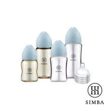 Simba 小獅王辛巴 蘊蜜寬口奶瓶全套體驗組, 晨藍, 1個