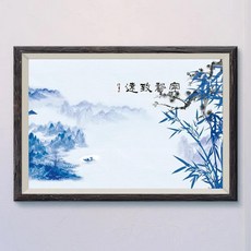 중국 고전 역사 잉크 풍경 그림 벽 실크 포스터 아트 장식 선물, 7. 4