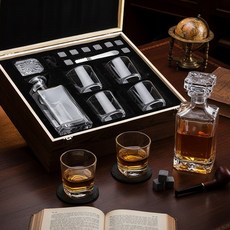 BRAVOMART 威士忌酒具組 醒酒瓶 杯子 冰石 組合 送禮 居家, 1套