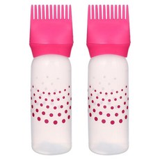 Lurrose 스케일 라인이 있는 헤어 염색 어플리케이터 병 2개 가정 및 미용실용 헤어 컬러링 병 경량 및 두피 피부용 핑크, Lurrose 스케일 라인이 있는 헤어 염색 어플리케이