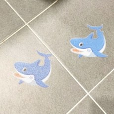 세모소 키즈카페테이프 바닥거친스티커 상어모형욕실 넘어짐방지 고무 123X123MM 1개