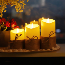 강플로 유럽풍 LED 캔들 장식 무드등, 화이트