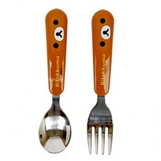 리락쿠마 유아스푼포크세트, 브라운, 숟가락 + 포크, 1세트