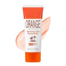 오렌지 태닝 젤 선크림 SPF 30+ - 썬키스 인텐시브 바캉스 오일과 야외 햇볕용 얼굴과 몸을 위한 자외선 차단제 액셀러레이터, 오렌지 태닝 젤 선크림 SPF 30+ - 썬키스 인텐시