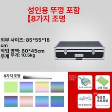 샌드 아트 박스 상자 그리는 모래판 탁상형 촉감 그림 따뜻한 미술 드로잉 공연 놀이 케이스, 1개, 80x55 덮개있음 8라이트