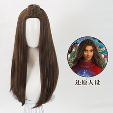 【小優】尋龍傳說 拉雅 COS 假髮 仿真頭皮 頂棕色長髮, 1個