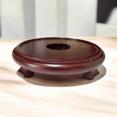 鹽燈底座 原木/玉石底座 鹽燈專用底座 穩固耐用 多尺寸可選 美觀大方, 外徑18內徑16有腳咖啡紅實木底座