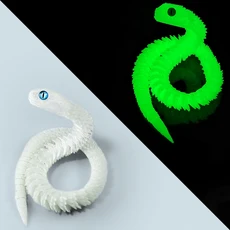 45/80cm 3D 인쇄 빛나는 뱀 움직일 수있는 공동 시뮬레이션 액션 피규어 홈 오피스 데스크탑 장식 생일 선, 12 60CM luminous