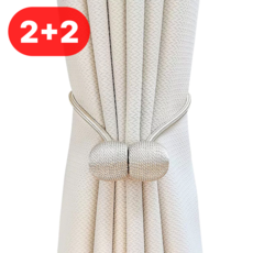 로니베이 마그네틱 커튼 고정 자석 타이백 집게 홀더 스트랩볼, 4개, 크림화이트