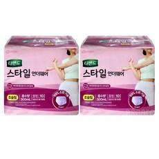 디펜드 여성용 스타일 초슬림 언더웨어 요실금 성인기저귀, 10개입, 2개
