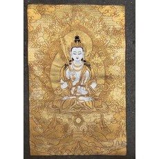 虛空藏菩薩刺繡裝飾畫掛畫 布 金絲線 高90x60釐米, 如圖所示, 1個