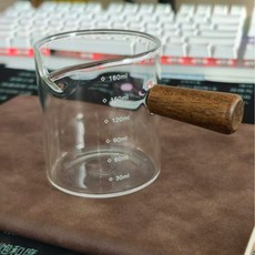 意式雙嘴玻璃量杯, 木柄單嘴款75ml單刻度, 1套, 75ml